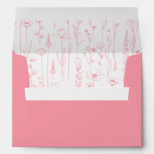 Enveloppe Intérieur d'enveloppe imprimé de fleurs sauvages r