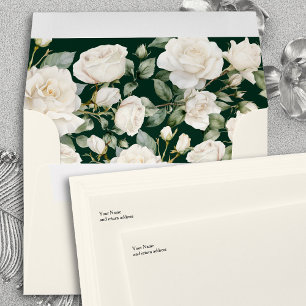 Enveloppe Invitation à la crème et au vert de la forêt Rose