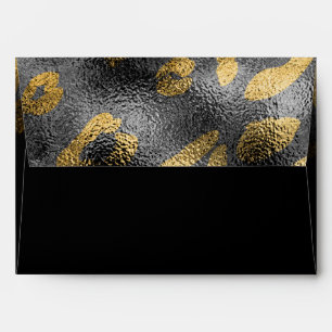 Enveloppe Invitation à la fête ombres noires et imprimé léop