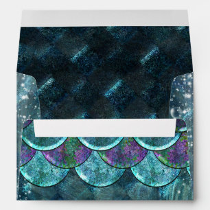 Enveloppe Invitation à la fête sous la mer avec des écailles