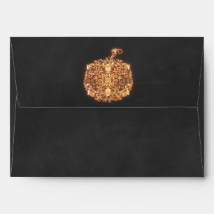 Enveloppe Invitation automnale Citrouille Orange Lumineuse F