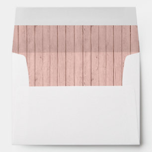Enveloppe Invitation Baby shower en bois rose