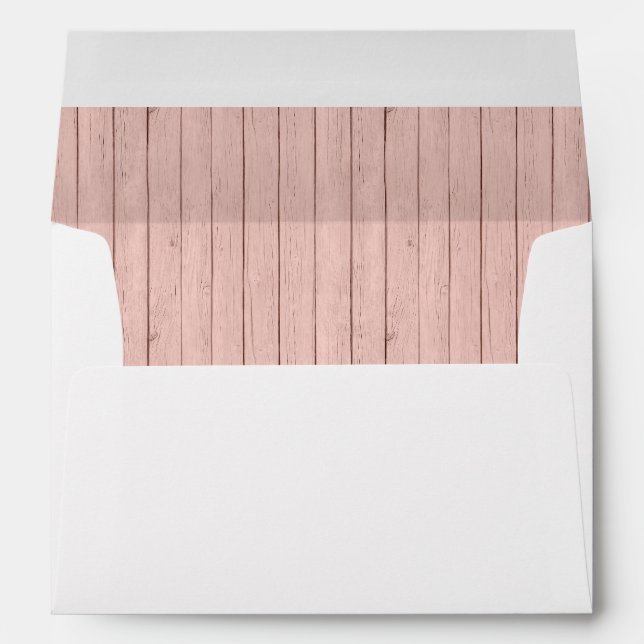 Enveloppe Invitation Baby shower en bois rose (Dos (Bas))