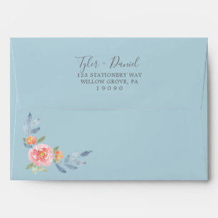 Enveloppe Invitation Baby shower Floral première f