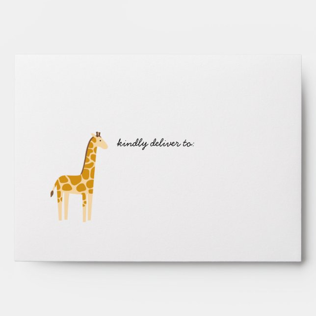 Enveloppe Invitation Baby shower pour animaux afri (Devant)