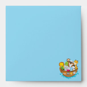 Enveloppe Invitation carrée des animaux   de bébé de l'ar