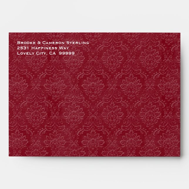 Enveloppe Invitation Damas à l'air rouge et noir G700 (Devant)