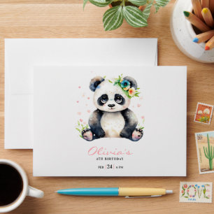 Enveloppe Invitation d'anniversaire de Panda, Invitation d'a