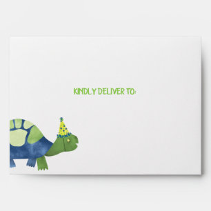 Enveloppe Invitation d'anniversaire de tortue