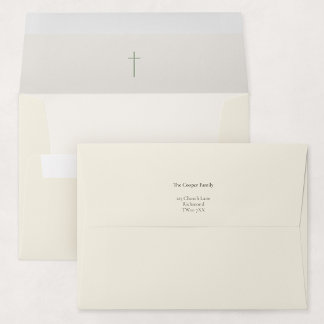 Enveloppe Invitation de baptême de croix religieuse Grace Sa