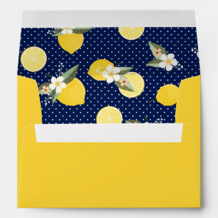 Enveloppe Invitation de bleu marine et de jaune de fleur de