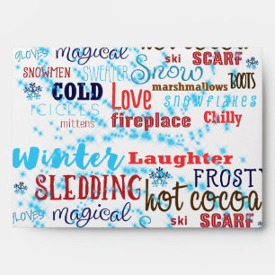 Enveloppe Invitation de fête de typographie d'hiver amusant