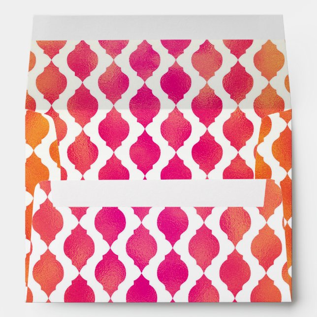 Enveloppe Invitation de glam marocain rose et orange (Dos (Bas))