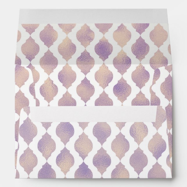 Enveloppe Invitation de glam marocain violet or (Dos (Bas))