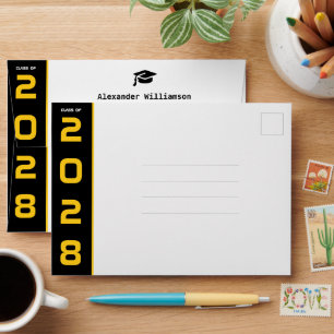 Enveloppe Invitation de graduation Black Gold moderne