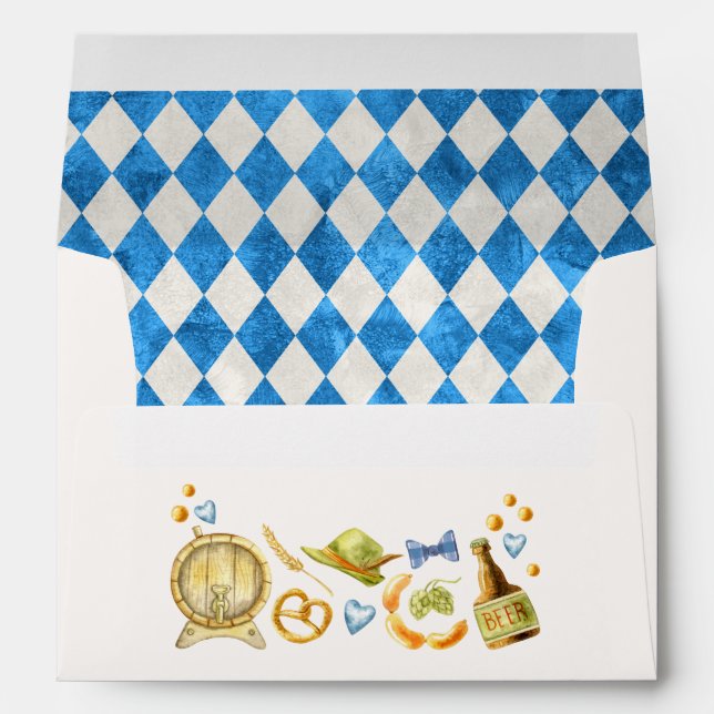 Enveloppe Invitation de la fête de la bière bavaroise rustiq (Dos (Bas))