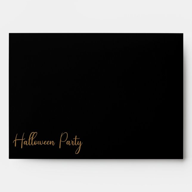 Enveloppe Invitation de la fête d'Halloween noire (Devant)