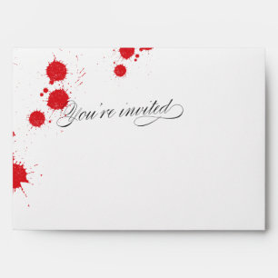 Enveloppe Invitation de la fête d'Halloween Red Splatter