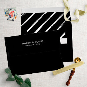 Enveloppe Invitation de mariage à motif de lignes diagonales