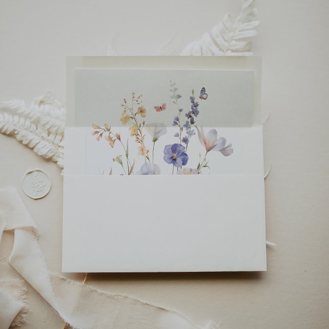 Enveloppe Invitation de mariage aux fleurs sauvages multicol (Créateur téléchargé)