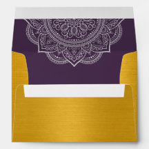 Invitation de Mariage indien Elegant Plum Paisley