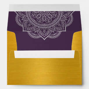 Enveloppe Invitation de Mariage indien Elegant Plum Paisley