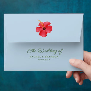 Enveloppe Invitation de mariage personnalisée florale tropic