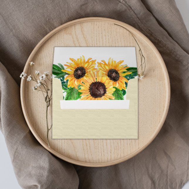 Enveloppe Invitation de tournesols Mariages rustiques (Créateur téléchargé)