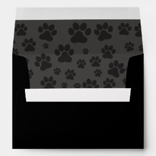 Enveloppe Invitation d'empreinte de patte noir et gris