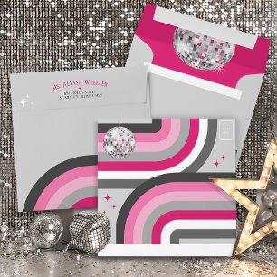 Enveloppe Invitation Dernière Disco Ball Bachelorette super