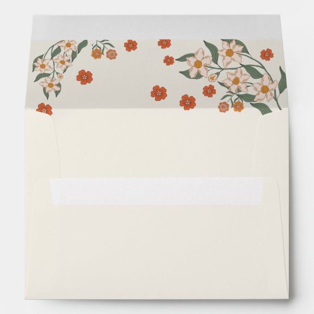 Enveloppe Invitation du petit Fleur sauvage Boho Baby shower (Dos (Bas))