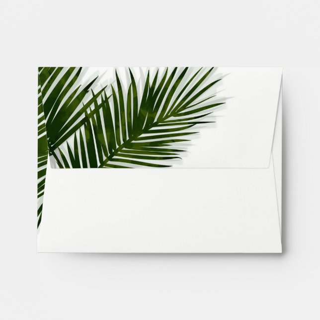 Enveloppe Invitation Élégante Été De La Feuille De Palmier T (Dos (Haut rabat))