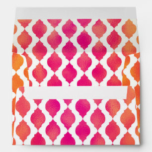 Enveloppe Invitation glamour arabe marocaine rose et orange
