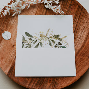 Enveloppe Invitation Mariage de automne Gold Green