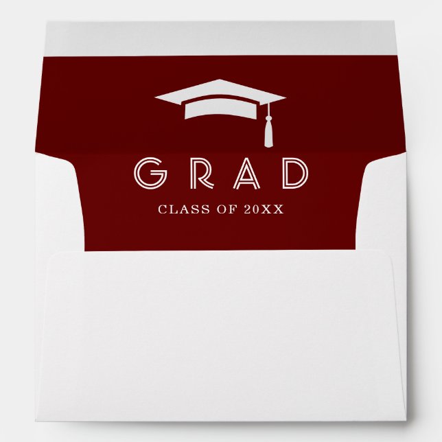 Enveloppe Invitation minimaliste de la chape de graduation r (Dos (Bas))