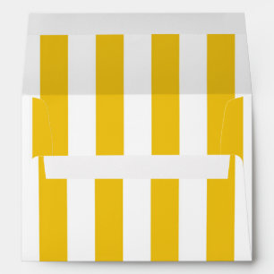 Enveloppe Invitation moderne à rayures jaunes et blanches