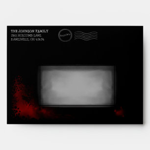 Enveloppe Invitation noire de l'Halloween Plaque r