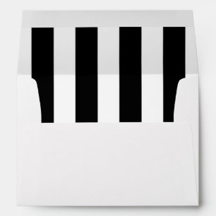 Enveloppe Invitation rayée moderne noir et blanc