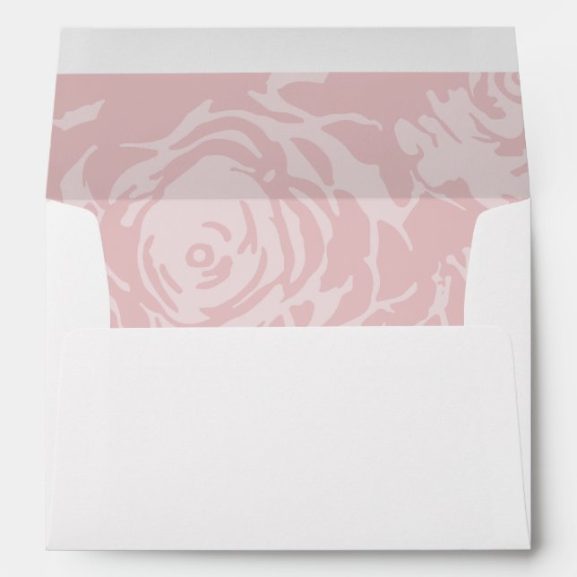 Enveloppe Invitation rose Gold Blooms Foil (Dos (Bas))