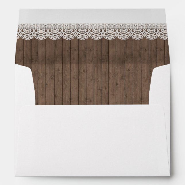 Enveloppe Invitation Rustic Wood Liner (Dos (Bas))