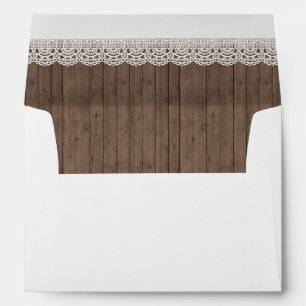Enveloppe Invitation Rustic Wood Liner
