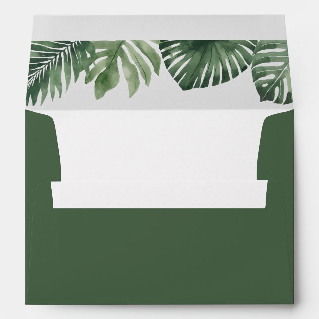 Enveloppe Invitation Safari Tropical Vert (Dos (Bas))