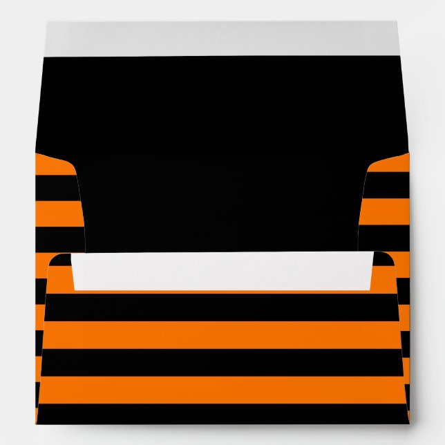 Enveloppe Invitations de fête d'Halloween Orange Black Strip (Dos (Bas))