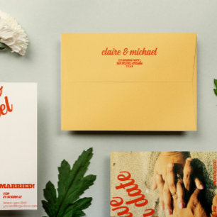 Enveloppe Invitations De Mariage Rétro Chic Minimal
