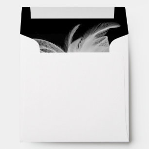 Enveloppe Invitations Plumes Blanches