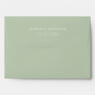 Enveloppe ISABELLA Elégant Aquarelle Feuillage de Verdure