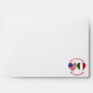 Enveloppe Italie Drapeau USA Coeurs Mon Pays Mon Patrimoine