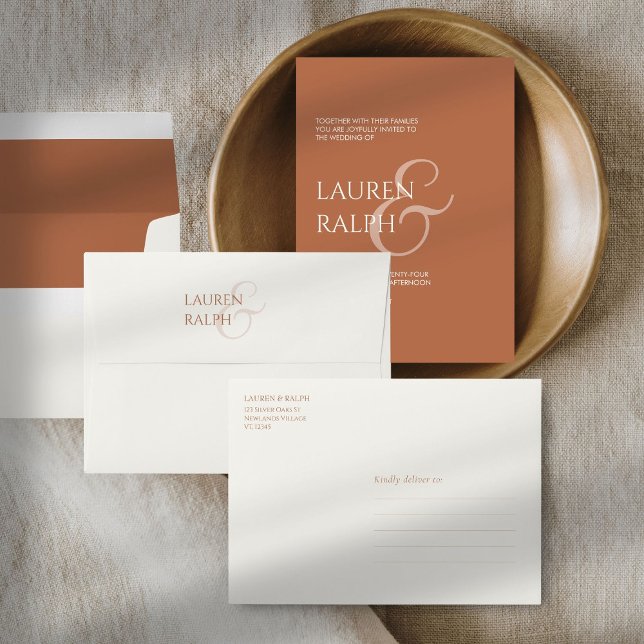 Enveloppe Ivoire crémeux et Faire-part de mariage à revêteme (Créateur téléchargé)