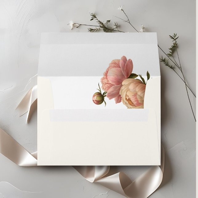 Enveloppe Ivoire et blanc | Mariage Rose chic Blush (Créateur téléchargé)