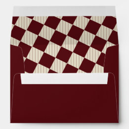 Enveloppe Ivory Burgundy Stripes Old Money Retro Wedding